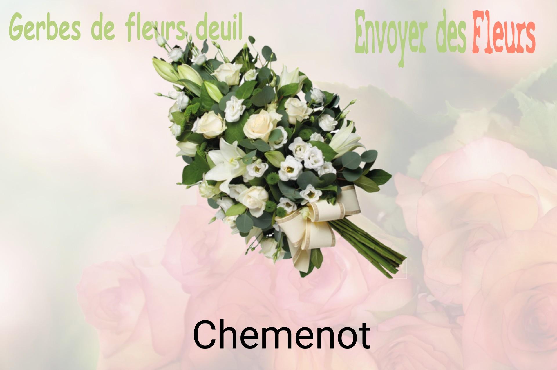 Gerbe de fleurs de deuil livrée à Chemenot